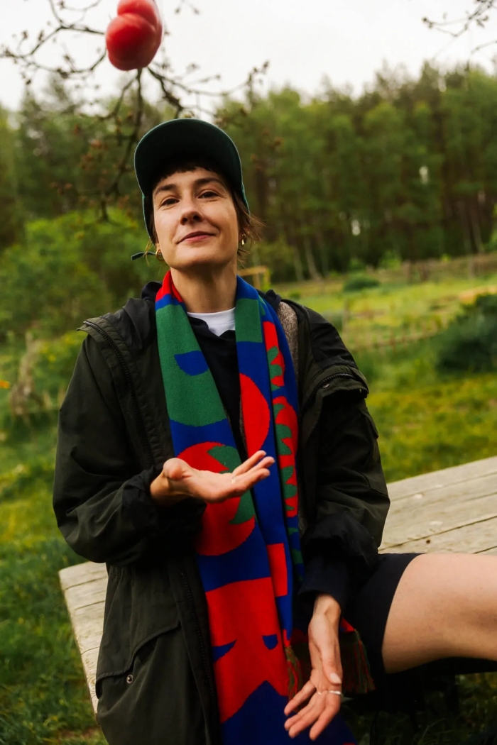 Organic cotton scarf Tomato