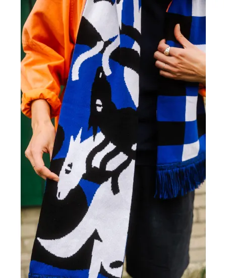 Organic cotton scarf Wild horses