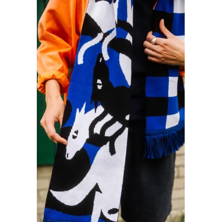 Organic cotton scarf Wild horses