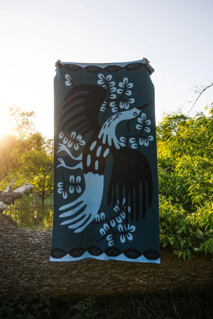 Organic Cotton Blanket Crane