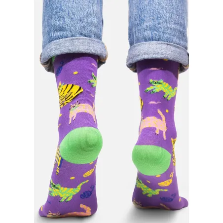 Socks organic cotton violet Cats