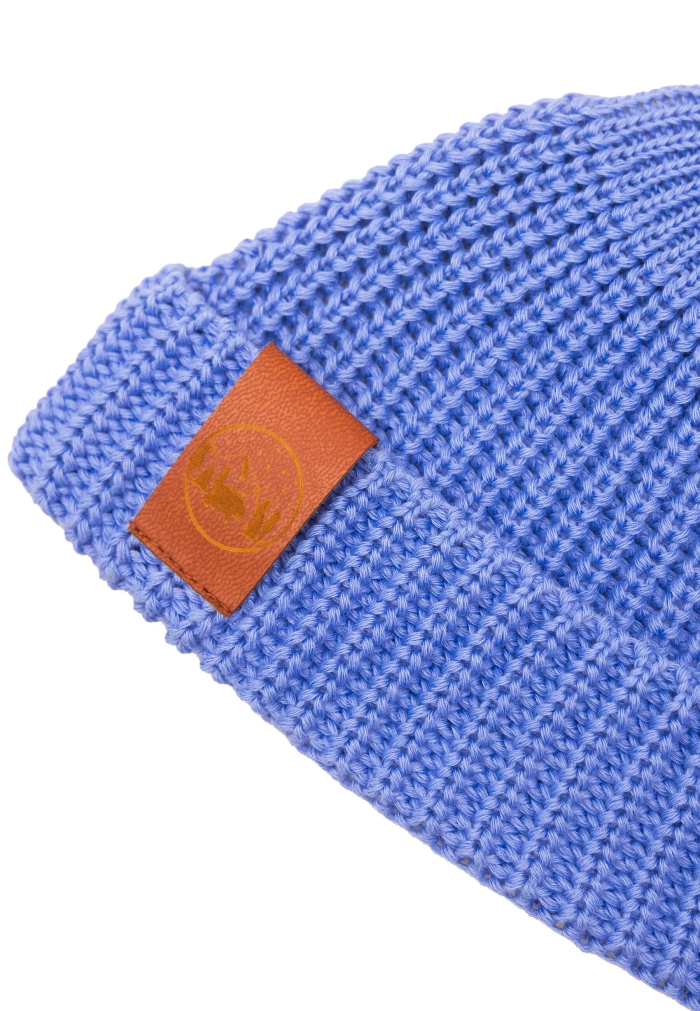 Sky-blue organic cotton burglar beanie