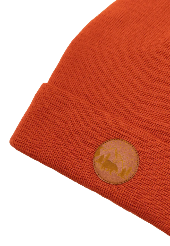 Brick red organic cotton classic beanie