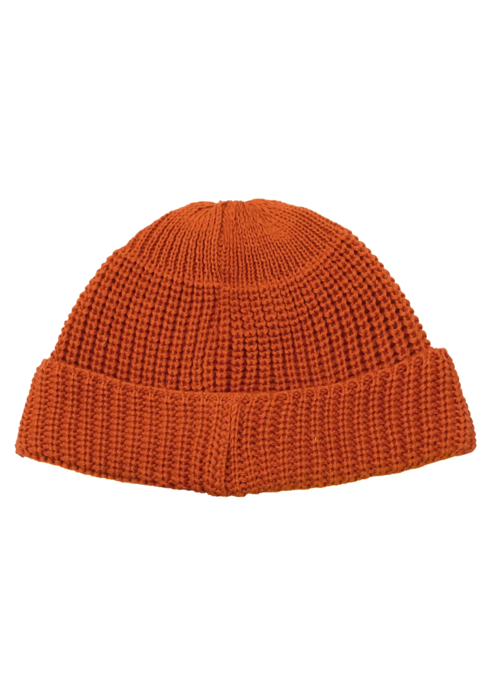 Brick red organic cotton burglar beanie