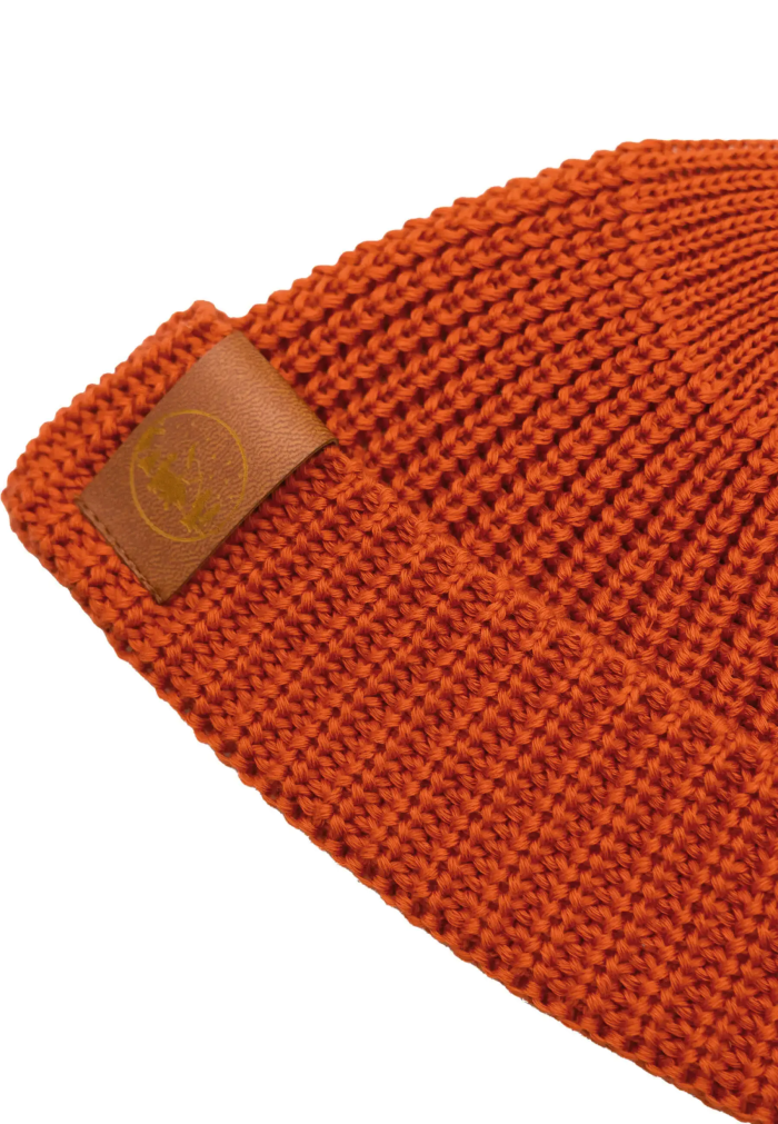 Brick red organic cotton burglar beanie