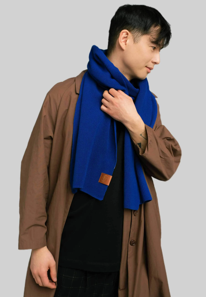 Cornflower organic cotton plain scarf