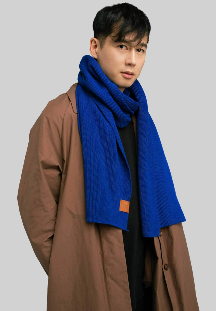 Cornflower organic cotton plain scarf