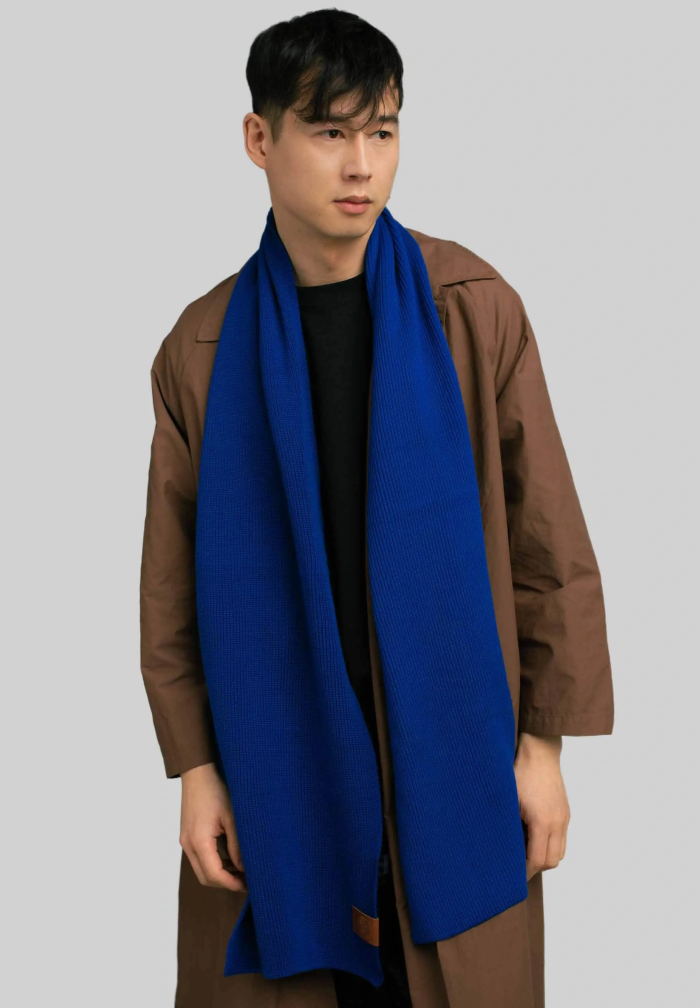 Cornflower organic cotton plain scarf