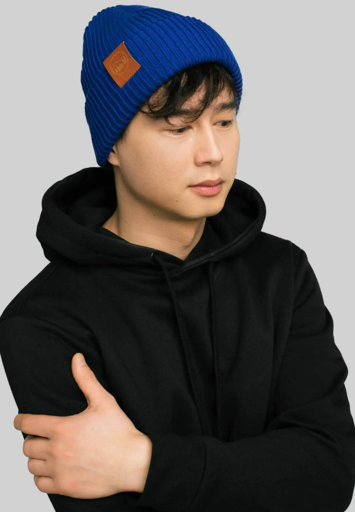 Cornflower organic cotton winter beanie