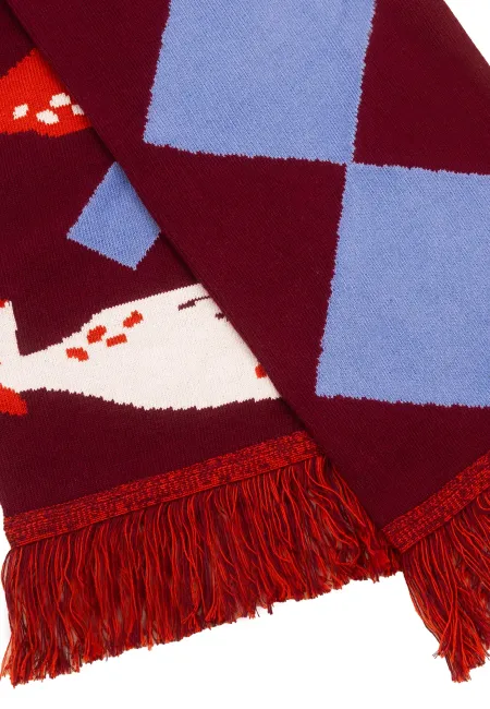 Organic cotton scarf Dog Sadness