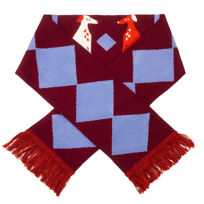 Organic cotton scarf Dog Sadness