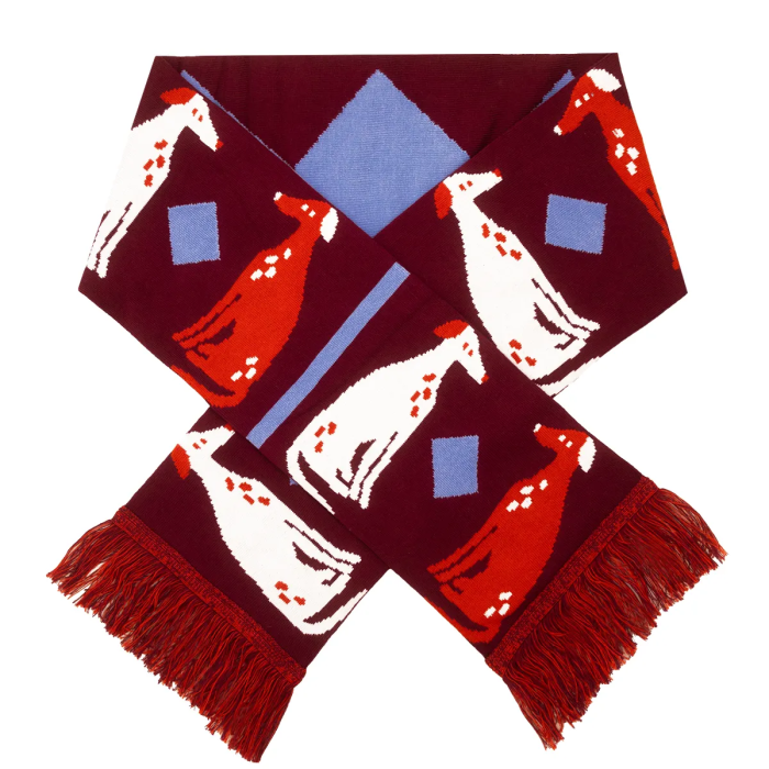 Organic cotton scarf Dog Sadness