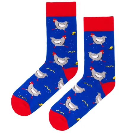 Socks organic cotton with a chicken pattern
