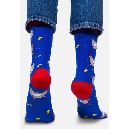 Socks organic cotton with a chicken pattern
