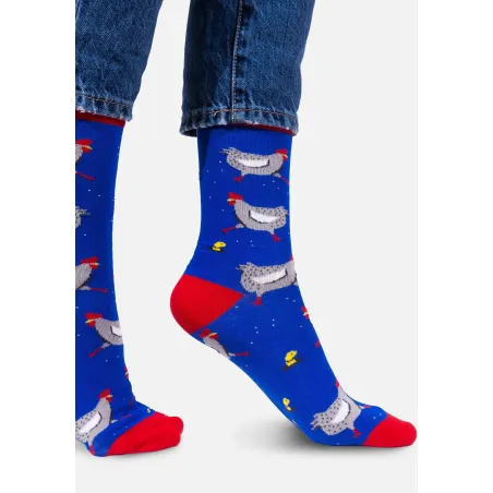 Socks organic cotton with a chicken pattern
