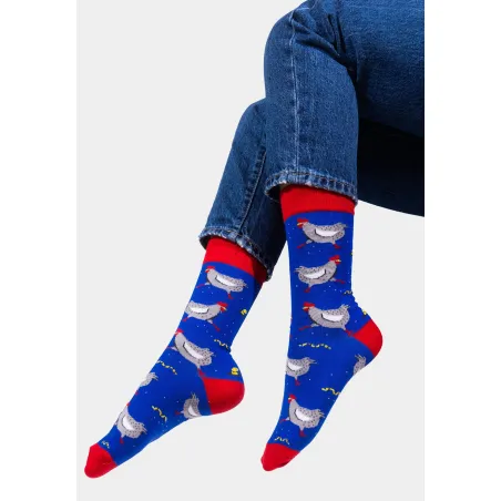 Socks organic cotton with a chicken pattern