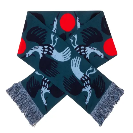 Organic cotton scarf Crane