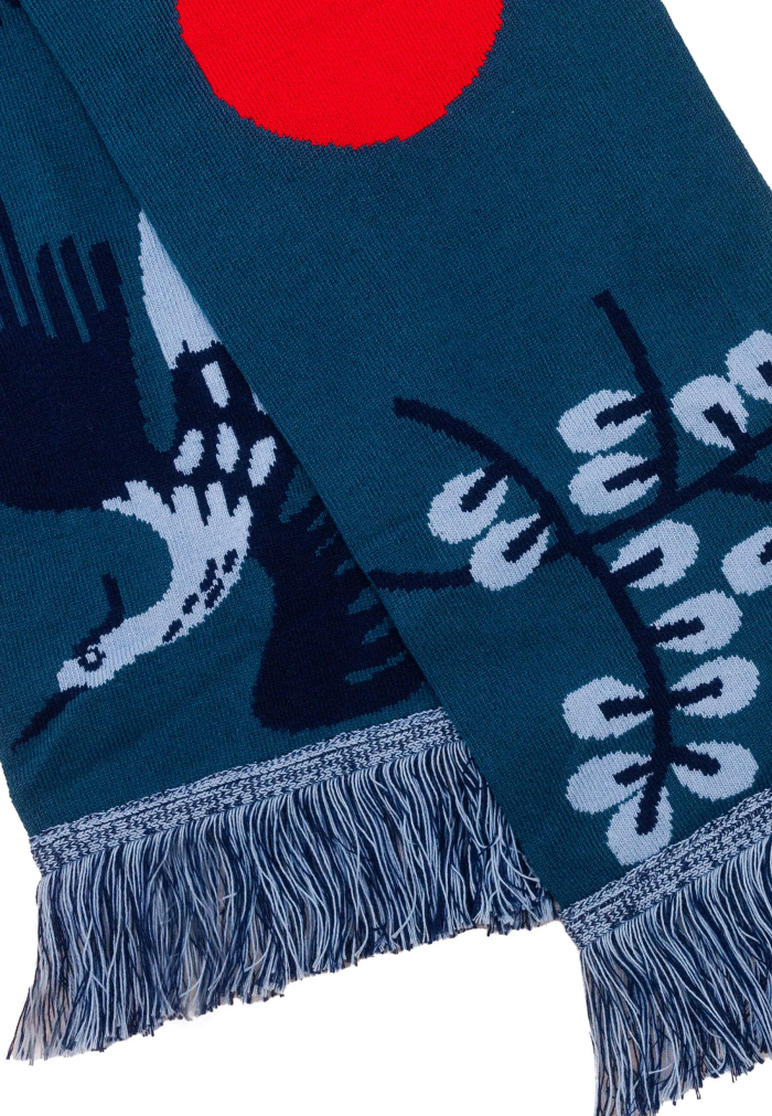 Organic cotton scarf Crane