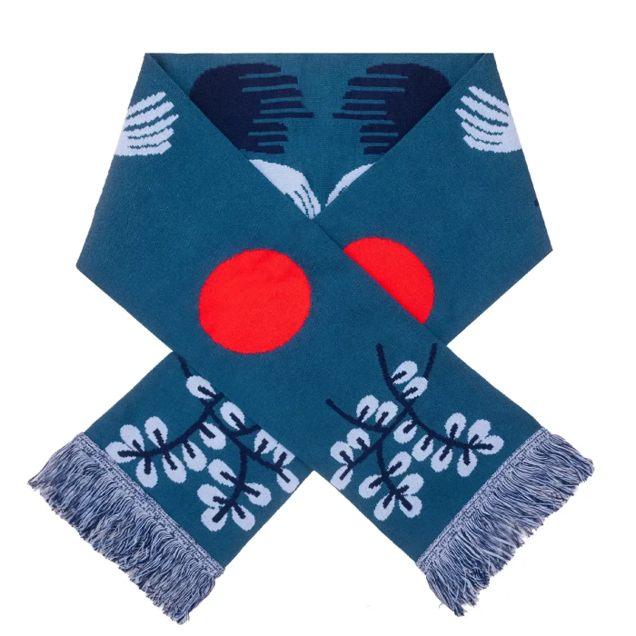Organic cotton scarf Crane