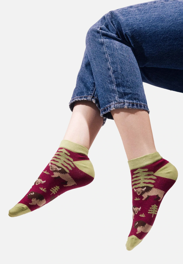 Organic cotton ankle socks Bisons