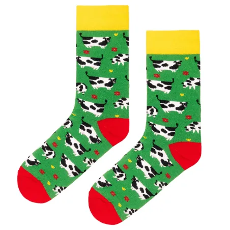Socks organic cotton Cows in a meadow