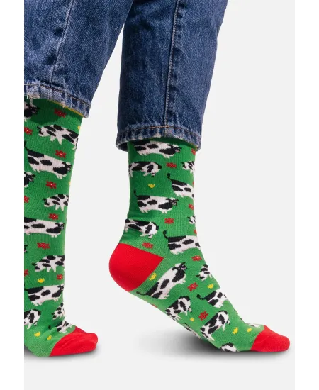 Socks organic cotton Cows in a meadow