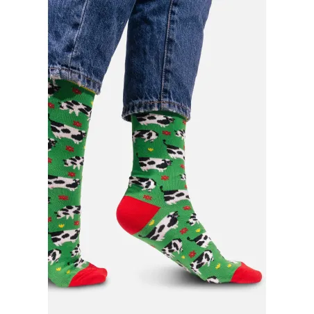 Socks organic cotton Cows in a meadow
