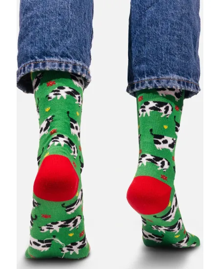 Socks organic cotton Cows in a meadow