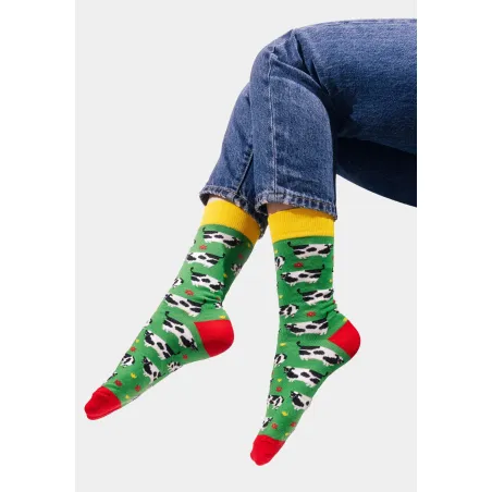 Socks organic cotton Cows in a meadow