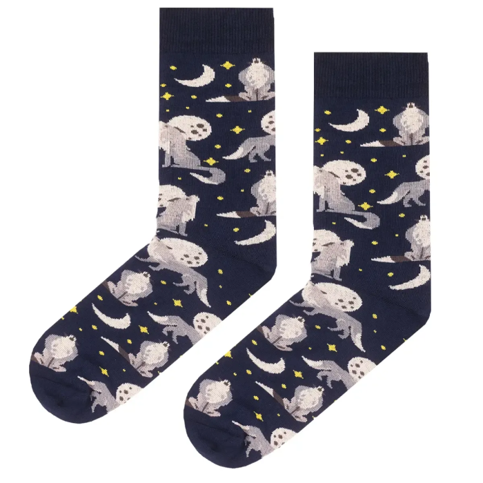 Socks organic cotton Night Wolves