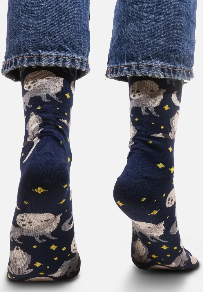 Socks organic cotton Night Wolves