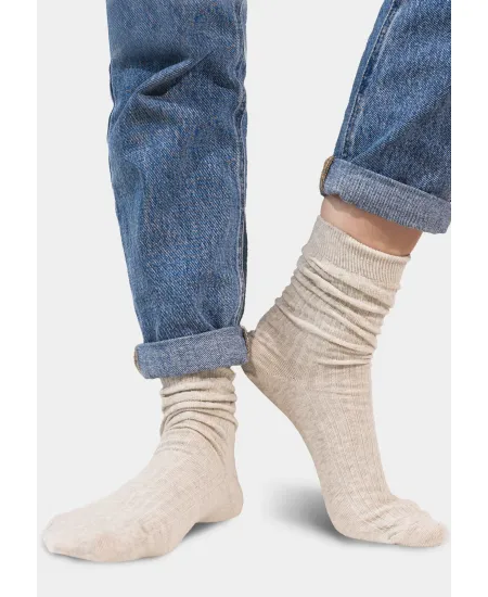 Set of light grey organic cotton wide rib socks