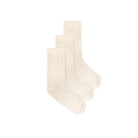 Set of light grey organic cotton wide rib socks