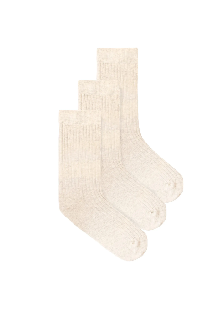 Set of light grey organic cotton wide rib socks