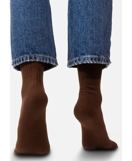 Set of brown organic cotton wide rib socks