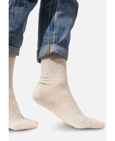 Set of light grey organic cotton wide rib socks
