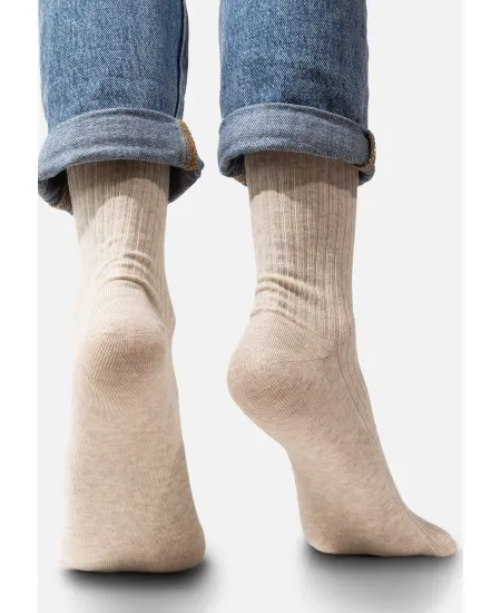 Set of light grey organic cotton wide rib socks