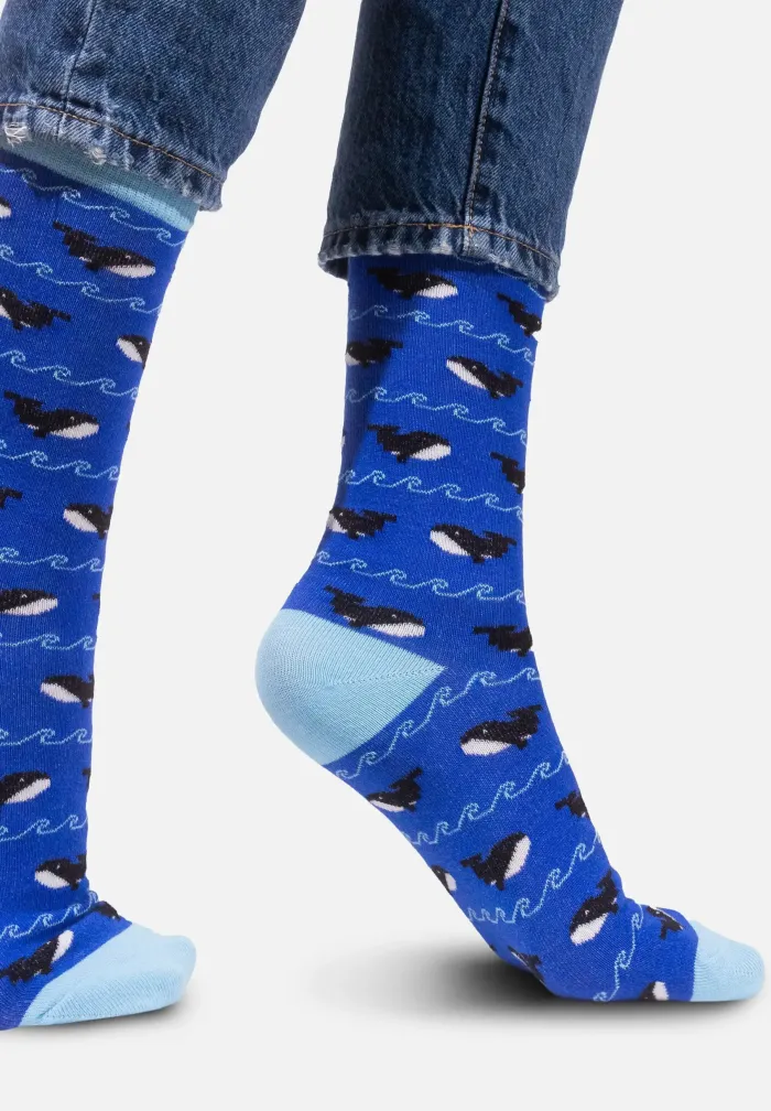 Socks organic cotton Whales