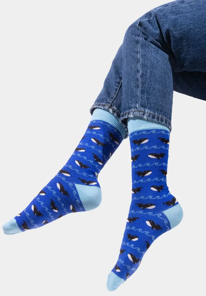 Socks organic cotton Whales