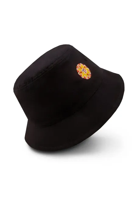Kapelusz bucket hat z bawełny organicznej czarny Słońce