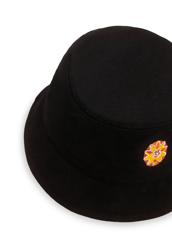 Kapelusz bucket hat z bawełny organicznej czarny Słońce