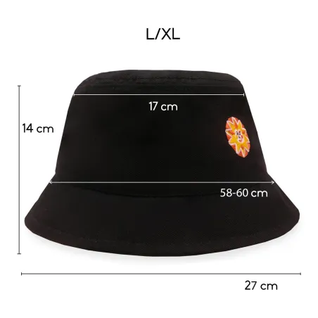 Kapelusz bucket hat z bawełny organicznej czarny Słońce