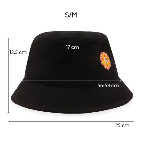 Kapelusz bucket hat z bawełny organicznej czarny Słońce