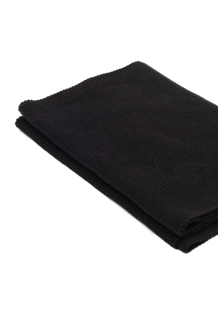 Black organic cotton plain scarf