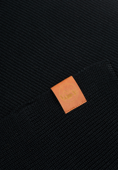 Black organic cotton plain scarf