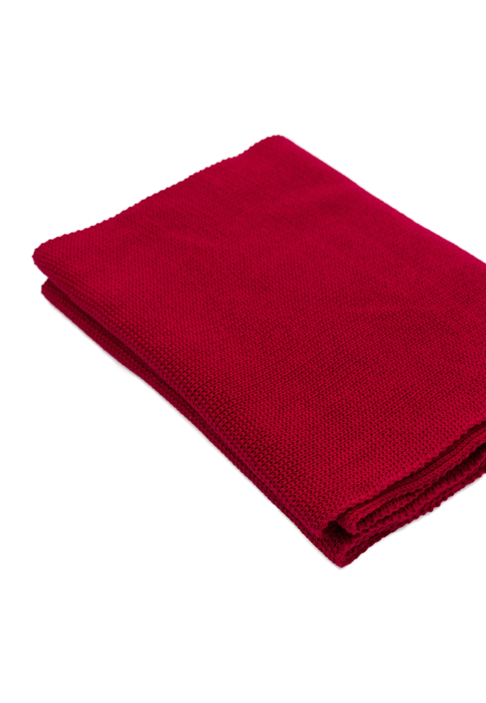 Raspberry red organic cotton plain scarf