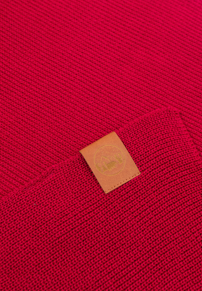 Raspberry red organic cotton plain scarf