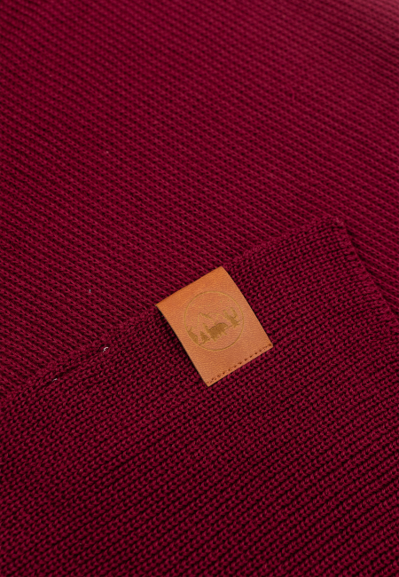 Carmine organic cotton plain scarf