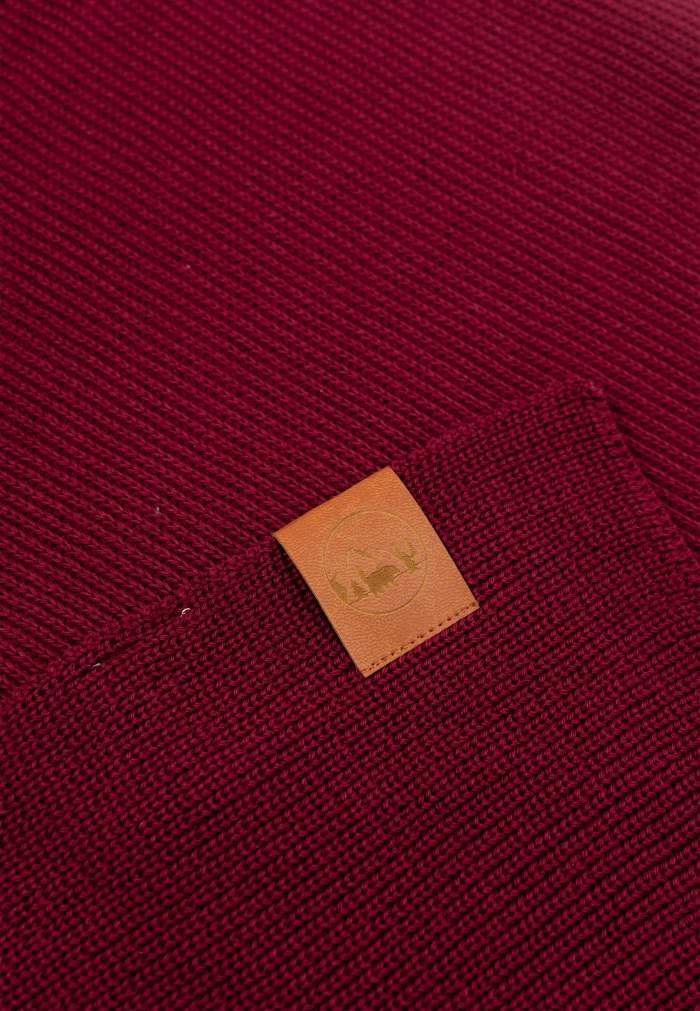 Carmine organic cotton plain scarf