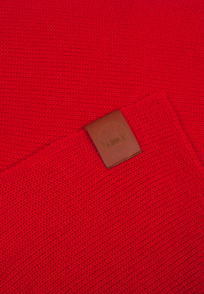 Poppy red organic cotton plain scarf